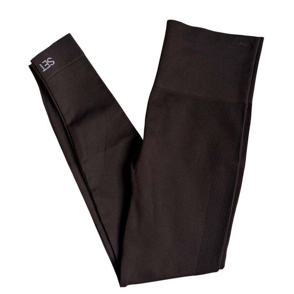 Set Active Chocolate Brown Sculptflex Leggings - Size Small